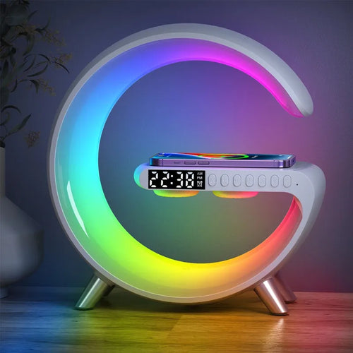 Smart Speaker Alarm Clock with Wireless Charger