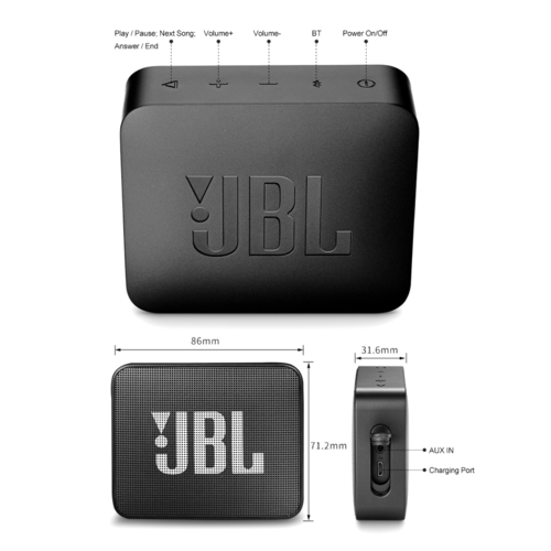 JBL GO 2 IPX7 Waterproof Portable Bluetooth Speaker