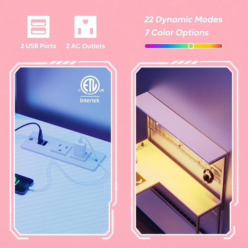 Bestier Reversible Corner Computer Desk with Hutch